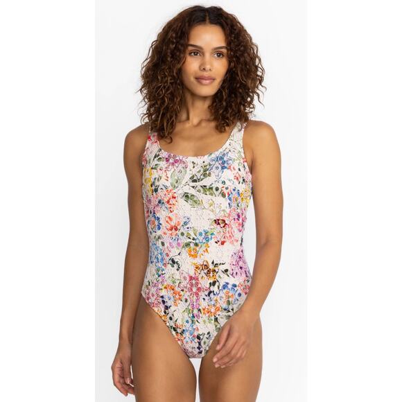 NWT Johnny Was Neon Jungle Eyelet One Piece Swimsuit Size Small $228 - Picture 3 of 11